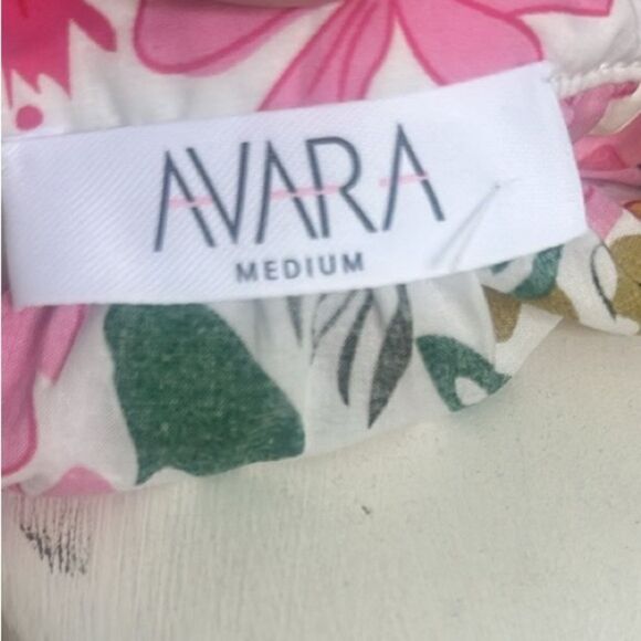 AVARA Evelyn White Multi Floral Cotton Puff Sleeve Top M - Picture 5 of 7